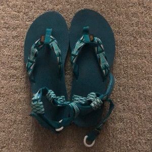 Teva teal blue/green sandals. Very comfortable